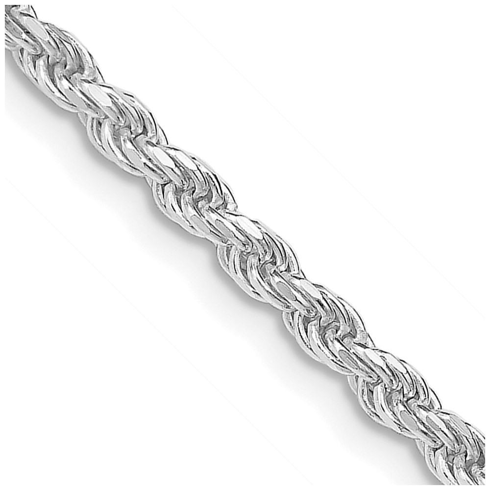 Sterling Silver Rhodium-plated 2.75mm Diamond-cut Rope Chain (QDC060R-18)