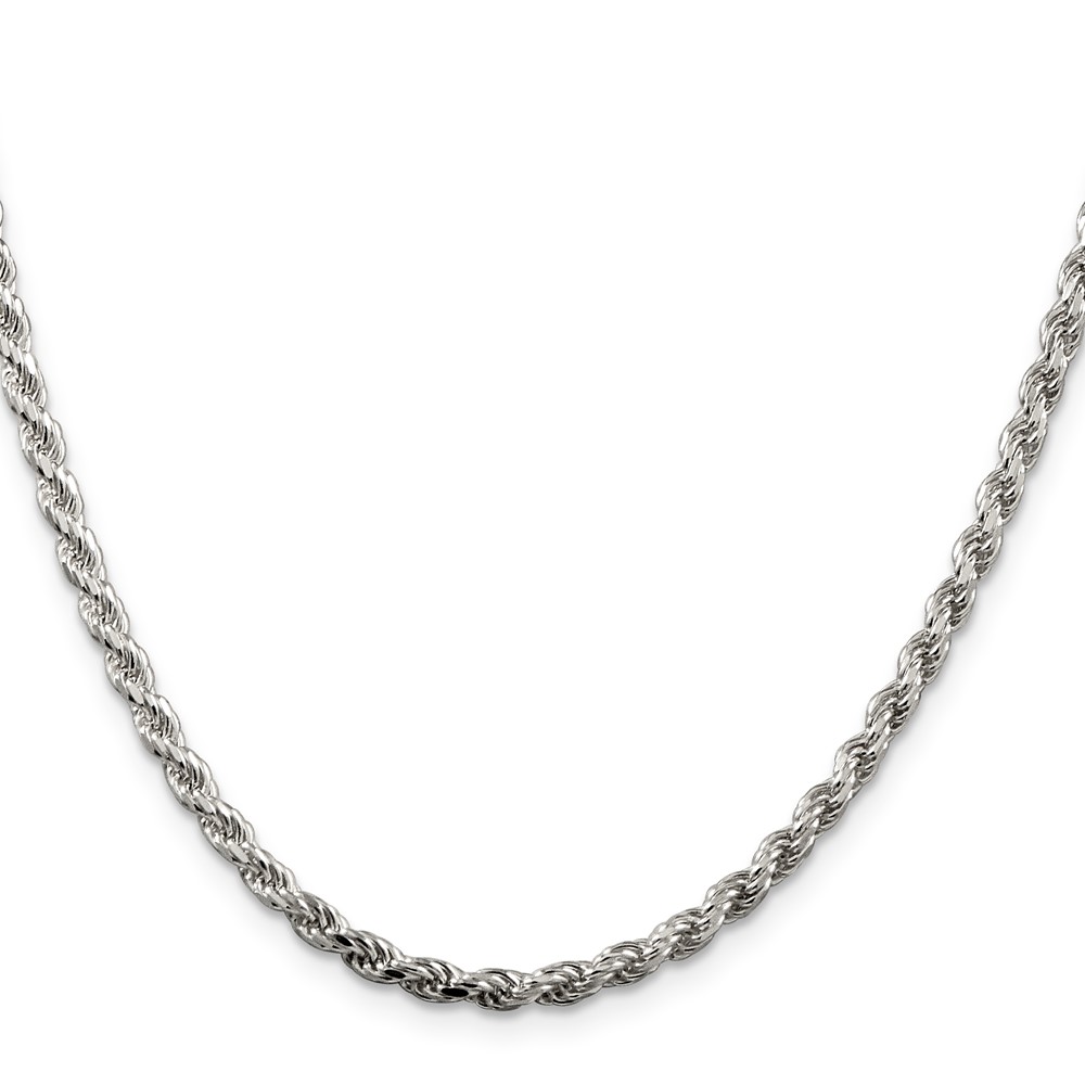 Sterling Silver 3.2mm Diamond-cut Rope Chain (QDC070-30)