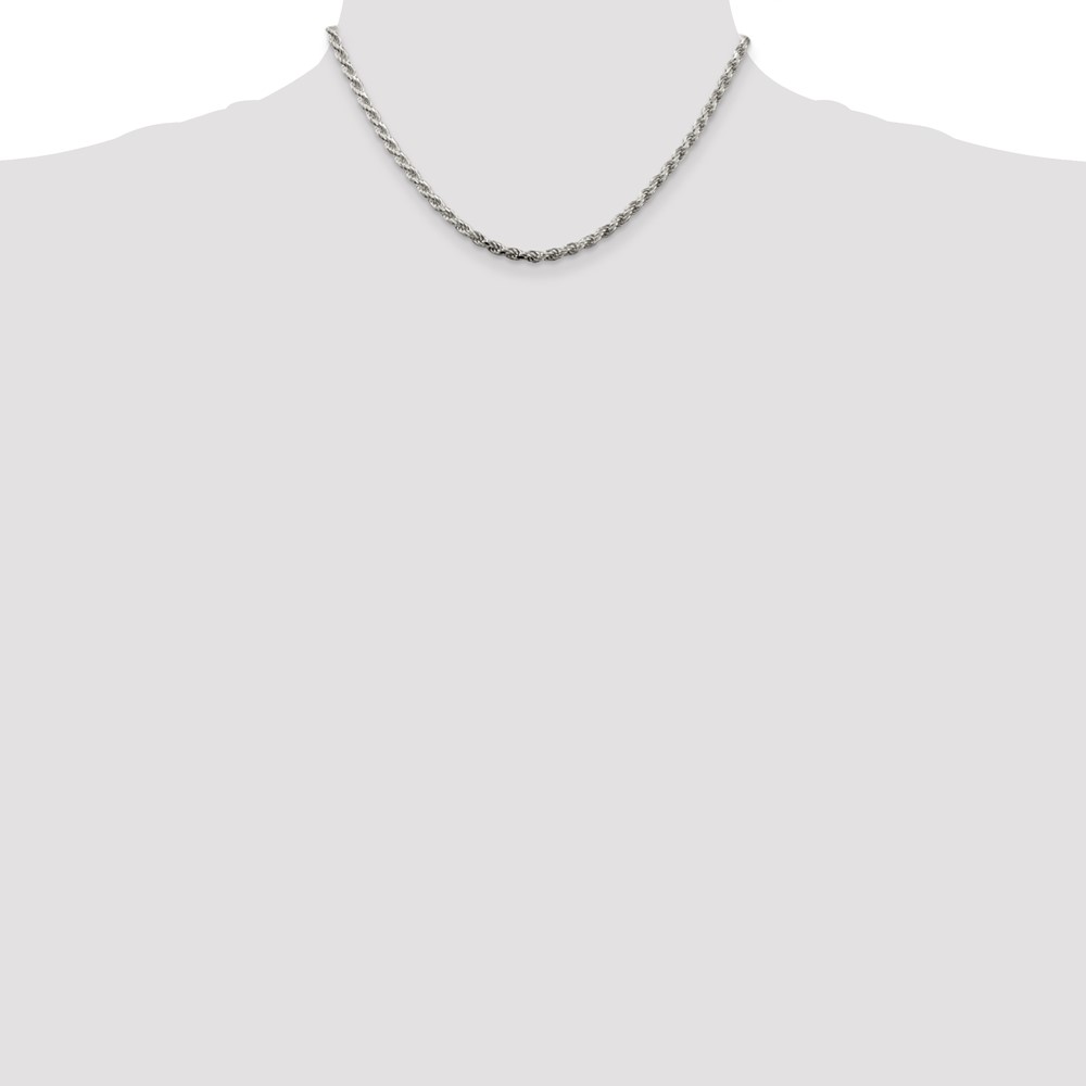 Sterling Silver 3.2mm Diamond-cut Rope Chain (QDC070-16)