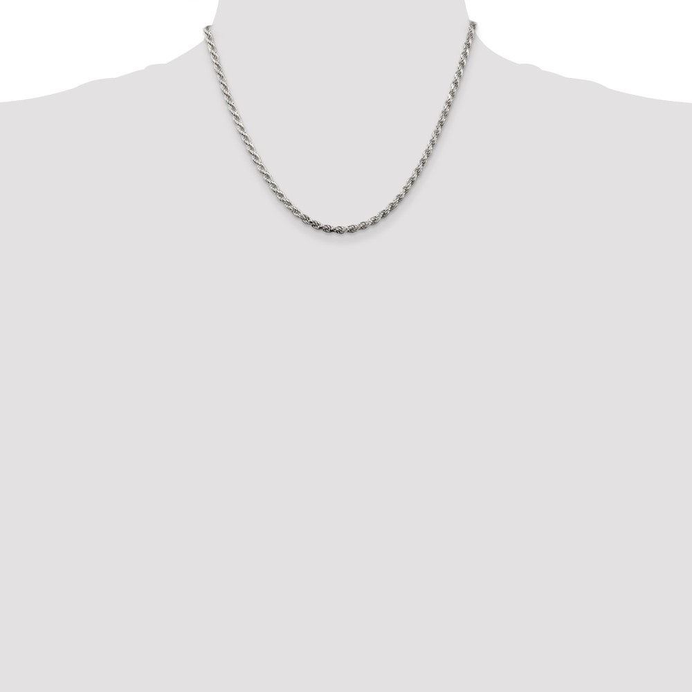 Sterling Silver 3.2mm Diamond-cut Rope Chain (QDC070-18)