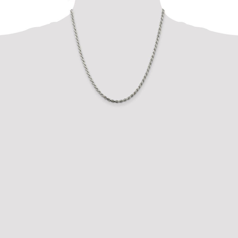 Sterling Silver 3.2mm Diamond-cut Rope Chain (QDC070-20)