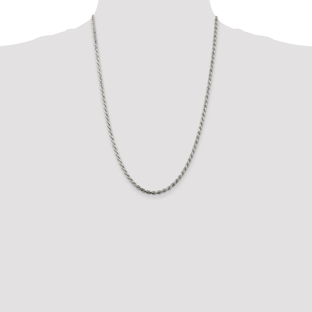 Sterling Silver 3.2mm Diamond-cut Rope Chain (QDC070-24)