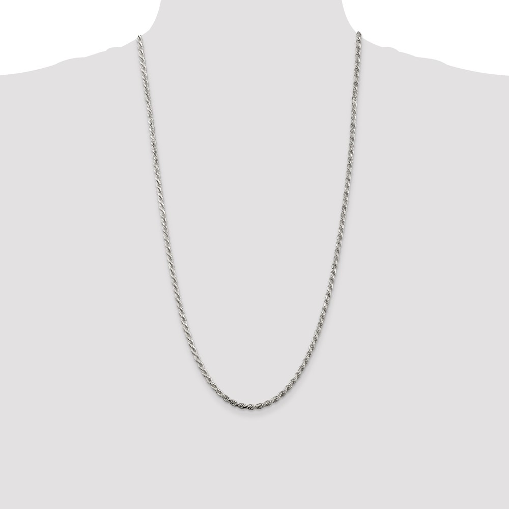 Sterling Silver 3.2mm Diamond-cut Rope Chain (QDC070-28)