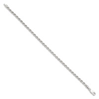 Sterling Silver 3.2mm Diamond-cut Rope Chain view 2