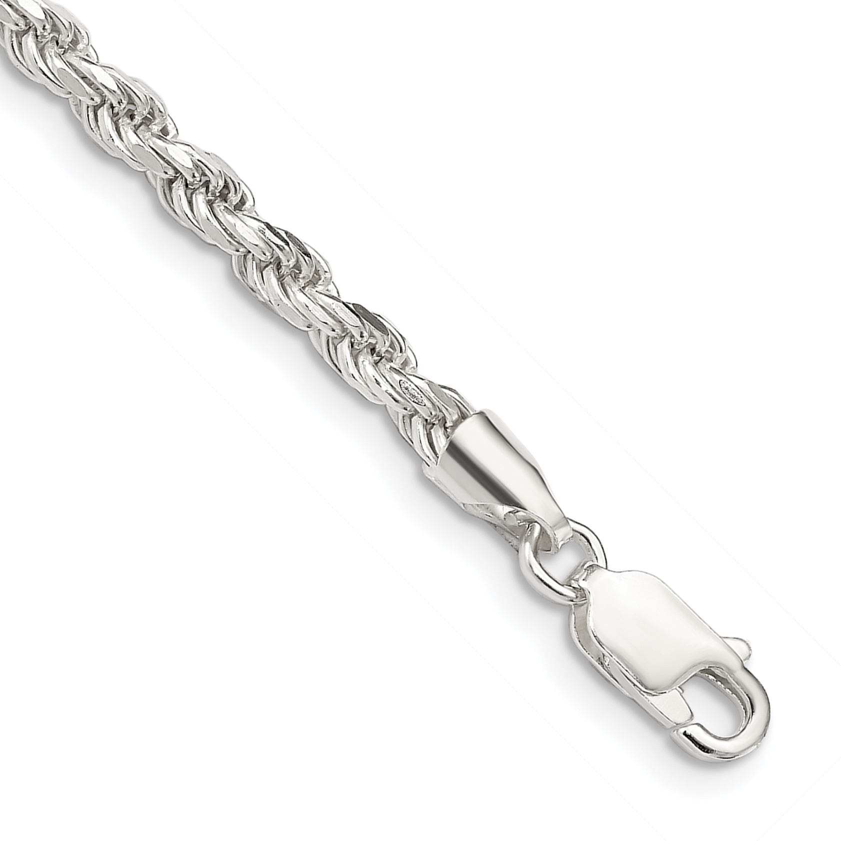 Sterling Silver 3.2mm Diamond-cut Rope Chain (QDC070-8)