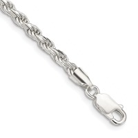 Sterling Silver 3.2mm Diamond-cut Rope Chain view 1