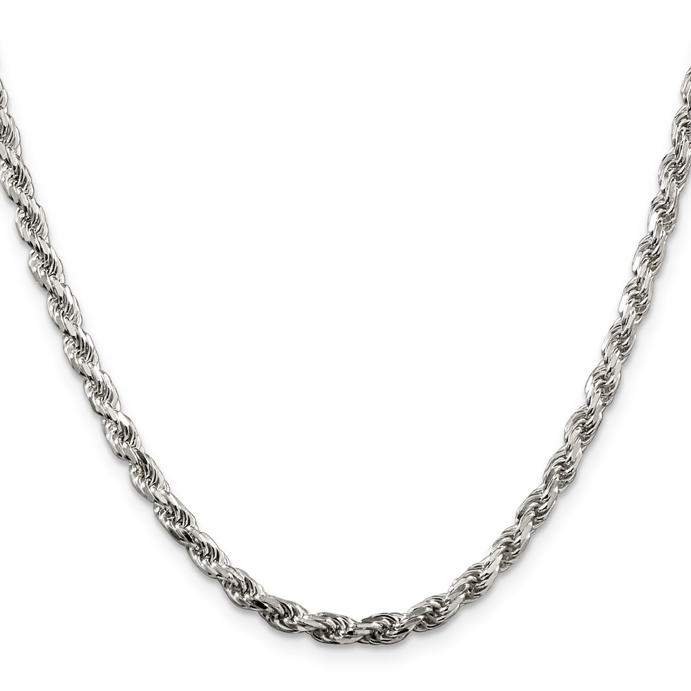 Sterling Silver 3.75mm Diamond-cut Rope Chain (QDC080-16)