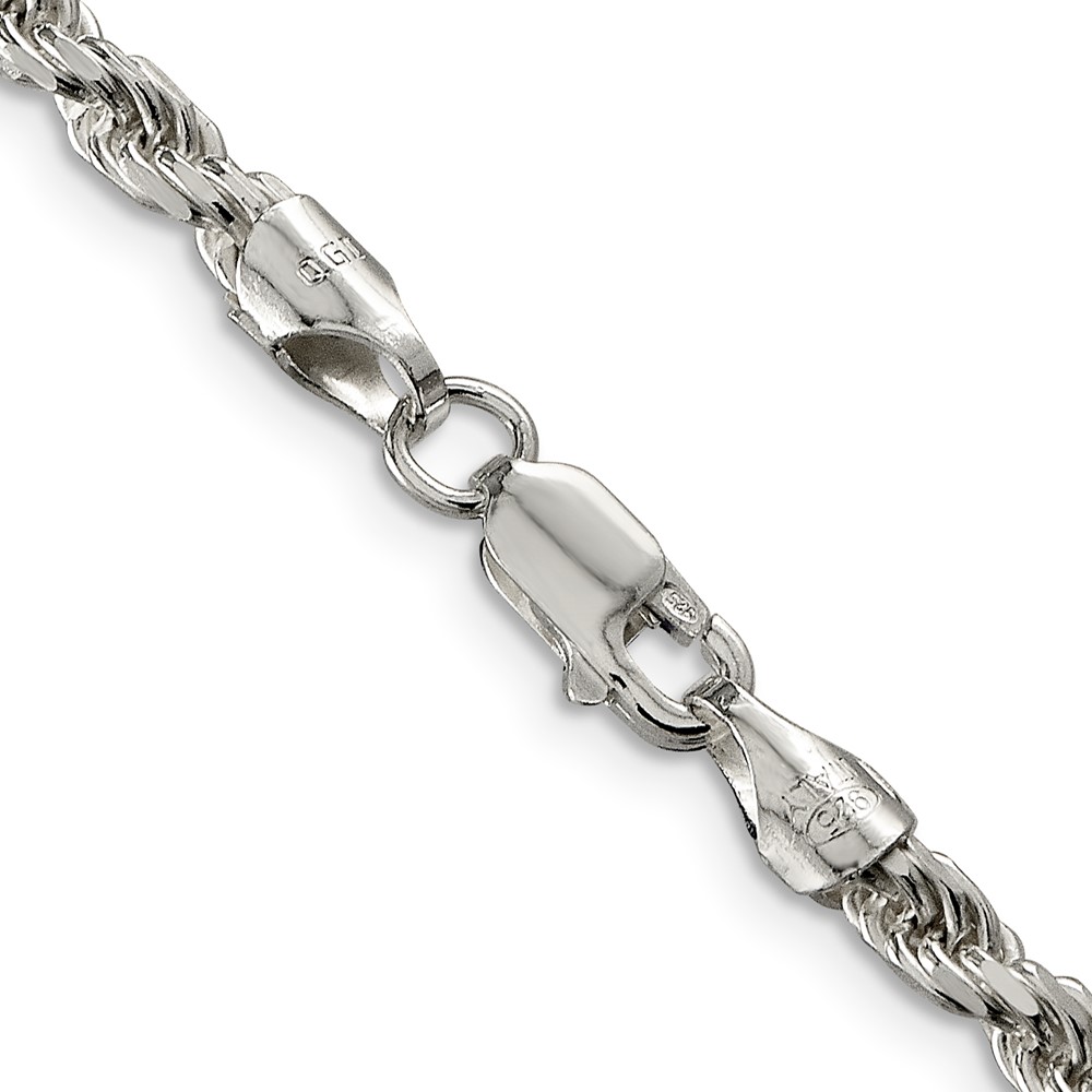 Sterling Silver 3.75mm Diamond-cut Rope Chain (QDC080-16)