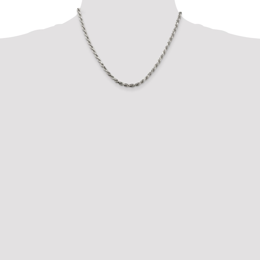 Sterling Silver 3.75mm Diamond-cut Rope Chain (QDC080-18)