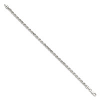 Sterling Silver 3.75mm Diamond-cut Rope Chain view 2