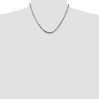 Sterling Silver Rhodium-plated 3.75mm Diamond-cut Rope Chain view 4