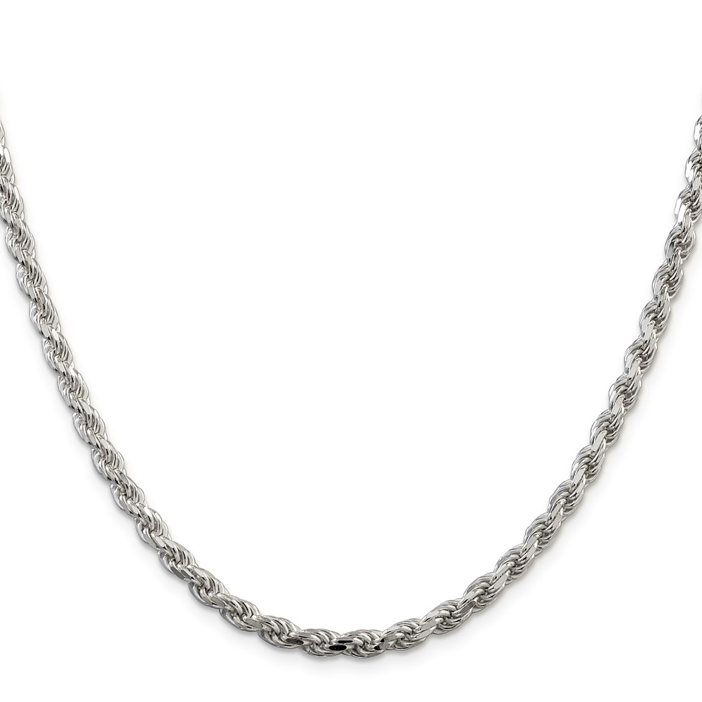 Sterling Silver 4.25mm Diamond-cut Rope Chain (QDC090-18)