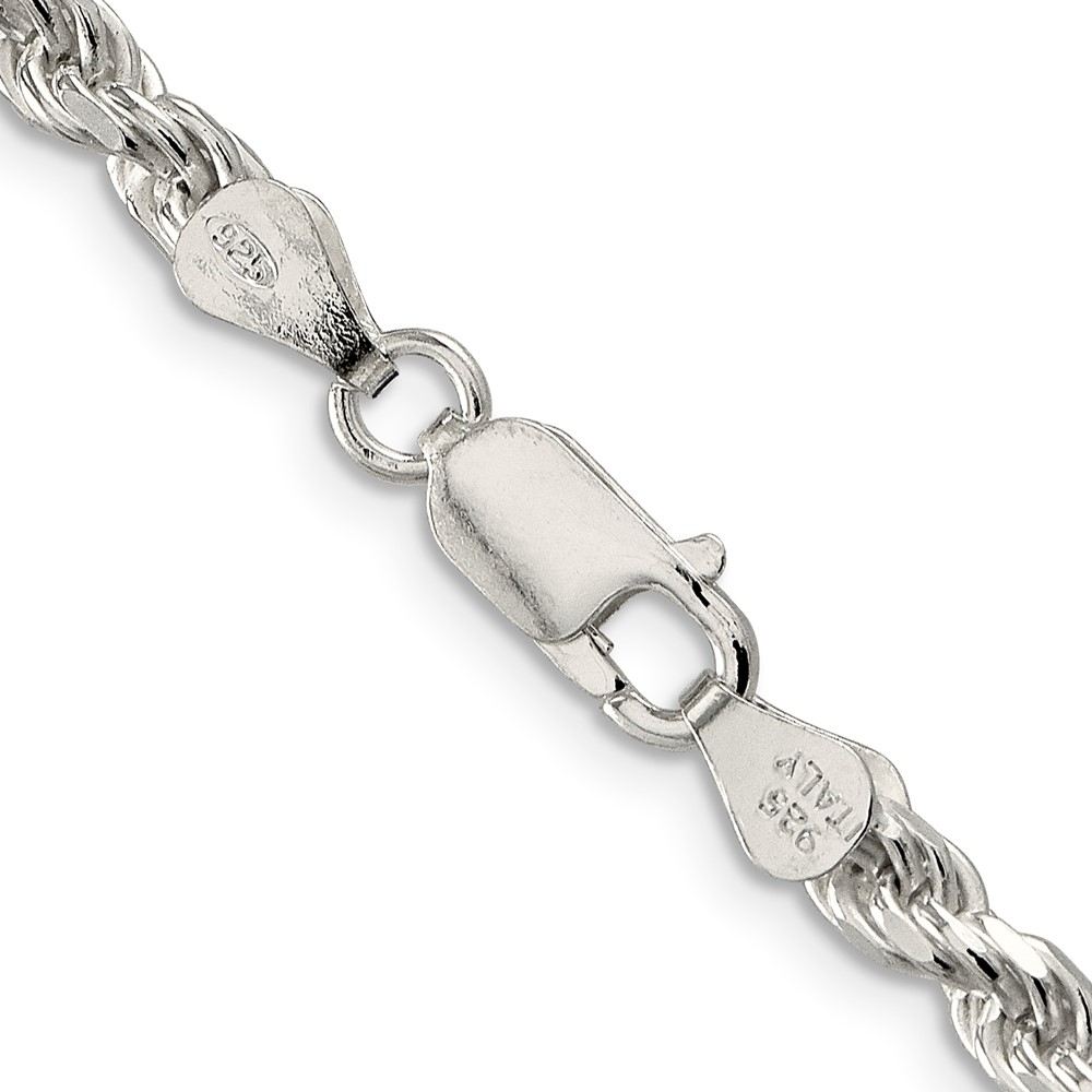 Sterling Silver 4.25mm Diamond-cut Rope Chain (QDC090-18)