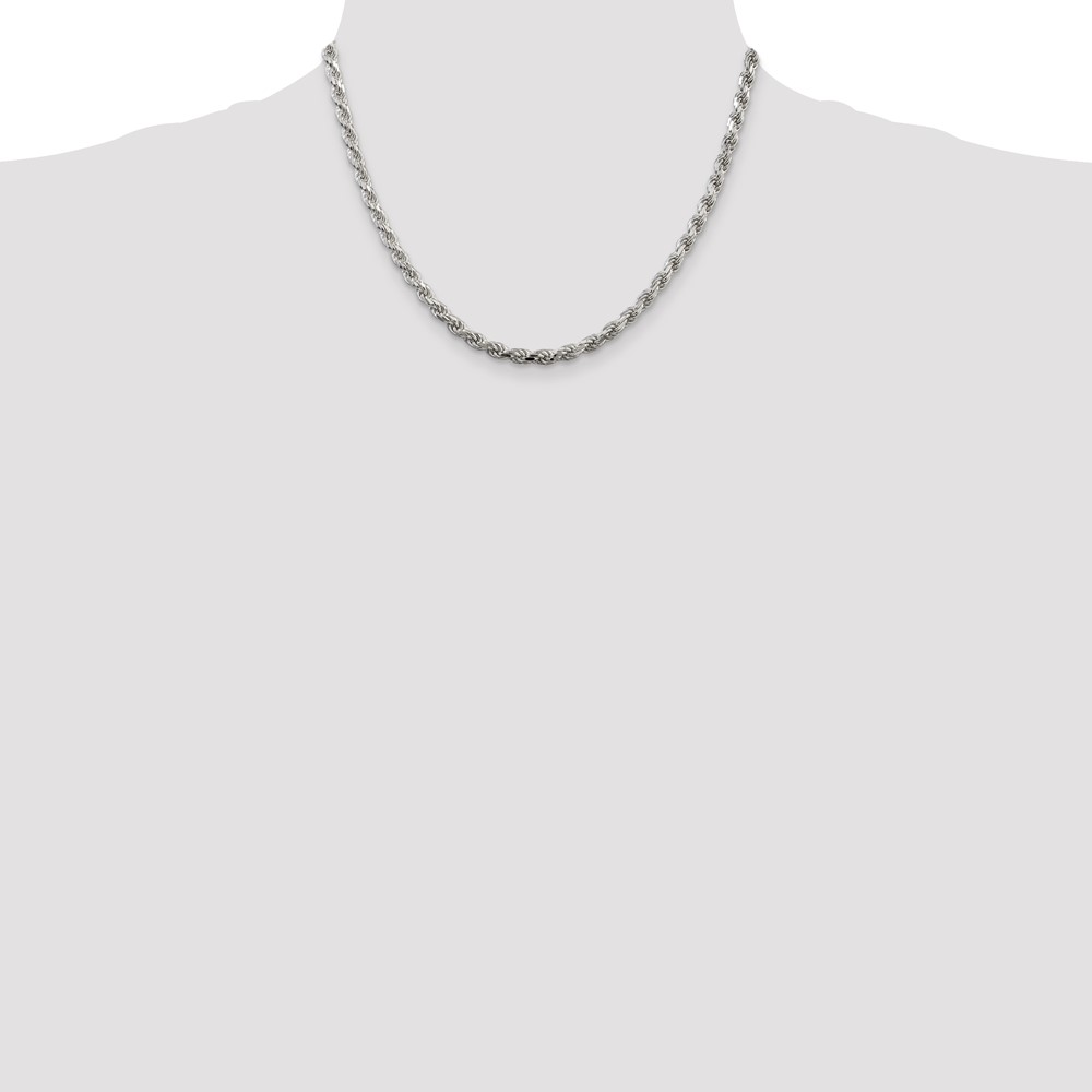 Sterling Silver 4.25mm Diamond-cut Rope Chain (QDC090-18)