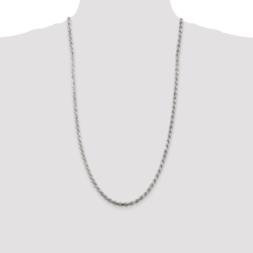 Sterling Silver 4.25mm Diamond-cut Rope Chain (QDC090-28)