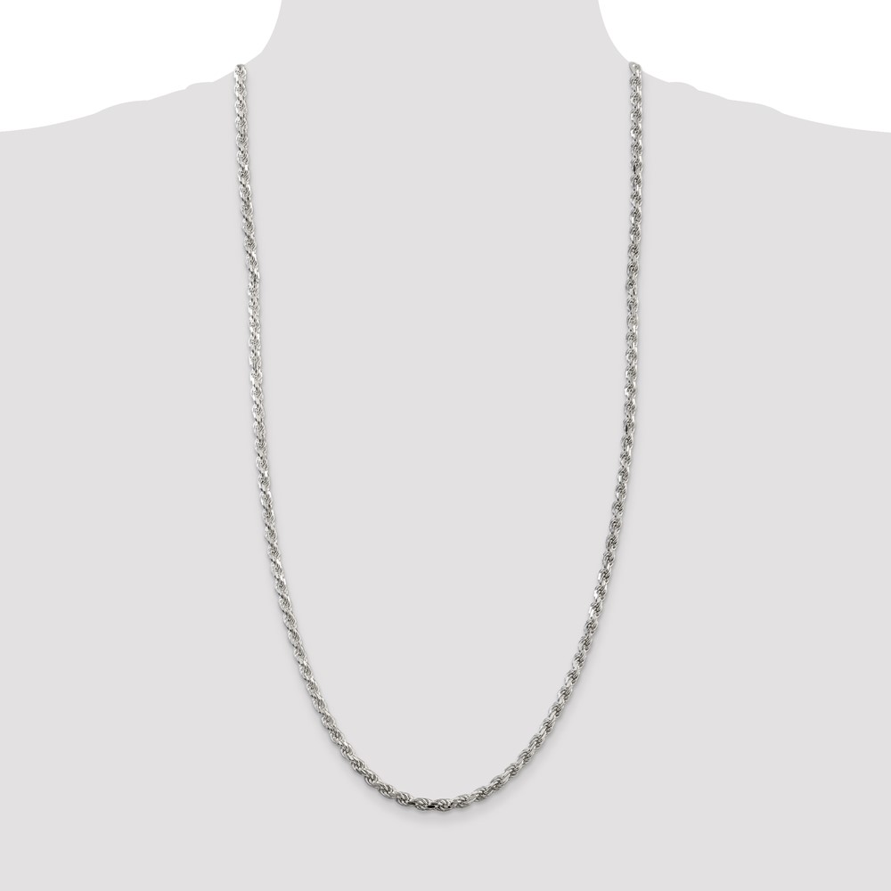 Sterling Silver 4.25mm Diamond-cut Rope Chain (QDC090-30)