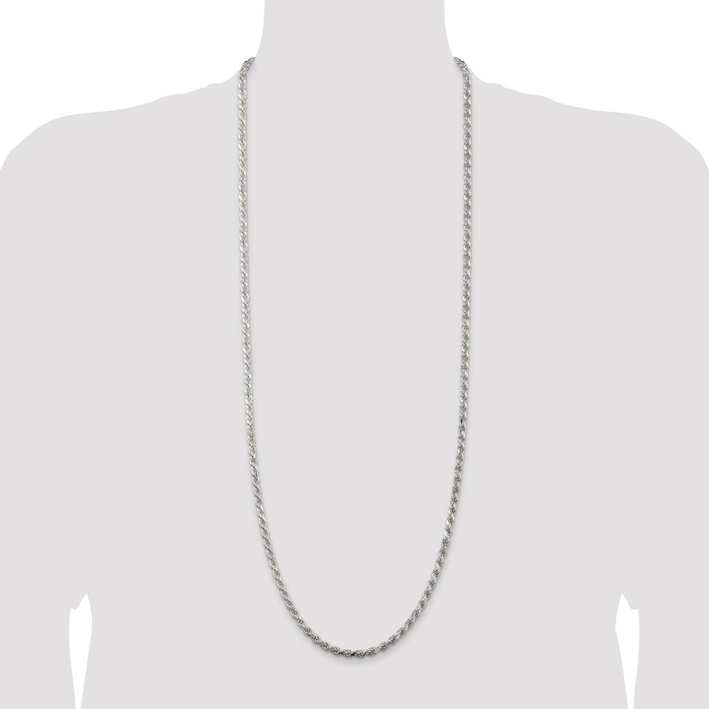 Sterling Silver 4.25mm Diamond-cut Rope Chain (QDC090-36)