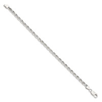 Sterling Silver 4.25mm Diamond-cut Rope Chain view 2