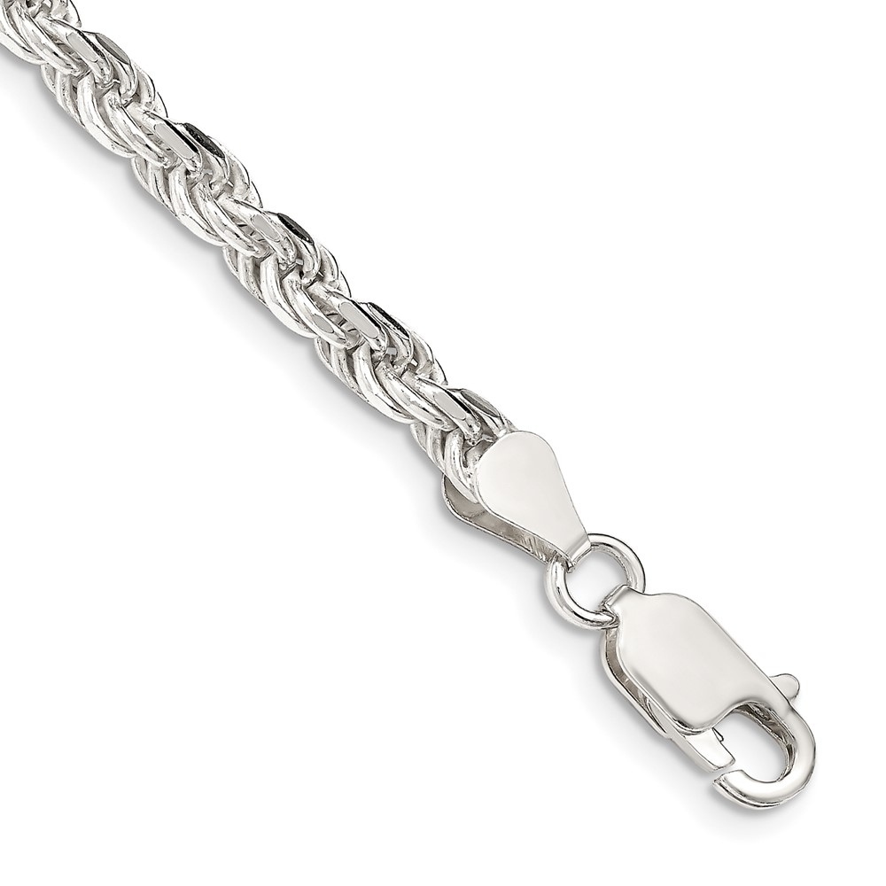 Sterling Silver 4.25mm Diamond-cut Rope Chain (QDC090-10)