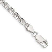 Sterling Silver 4.25mm Diamond-cut Rope Chain view 1