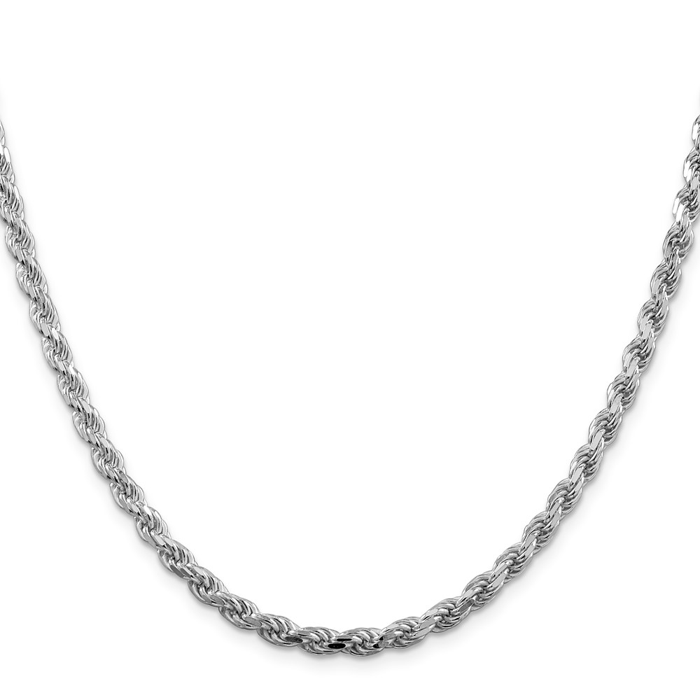Sterling Silver Rhodium-plated 4.25mm Diamond-cut Rope Chain (QDC090R-18)