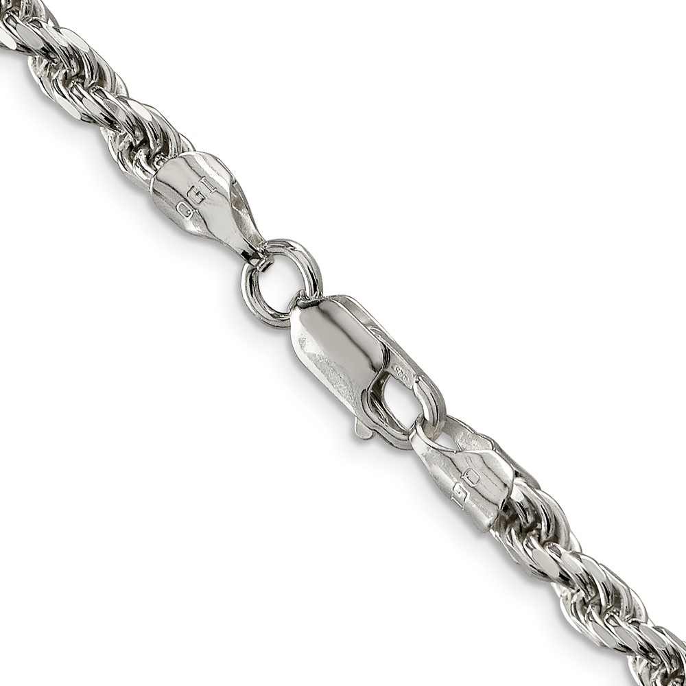 Sterling Silver 4.6mm Diamond-cut Rope Chain (QDC100-20)