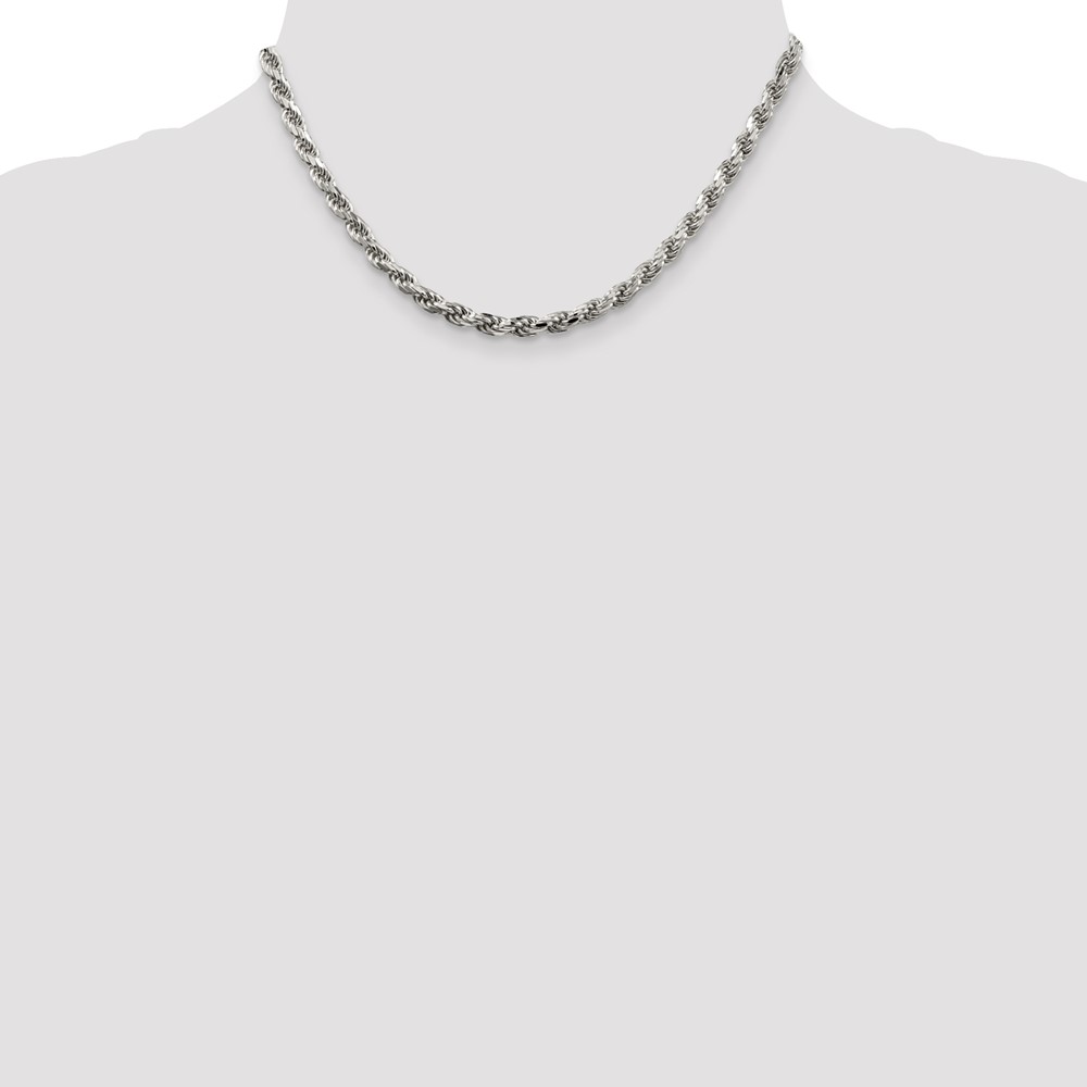 Sterling Silver 4.6mm Diamond-cut Rope Chain (QDC100-16)