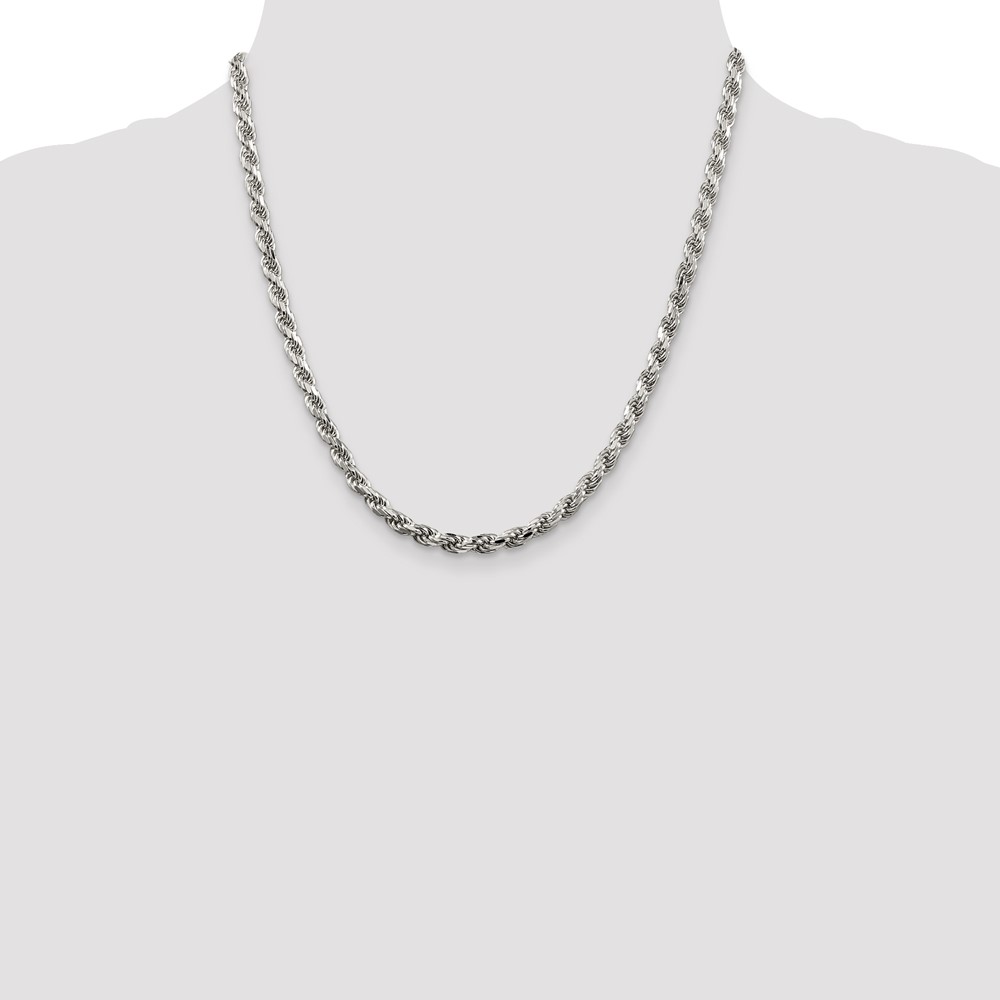 Sterling Silver 4.6mm Diamond-cut Rope Chain (QDC100-20)