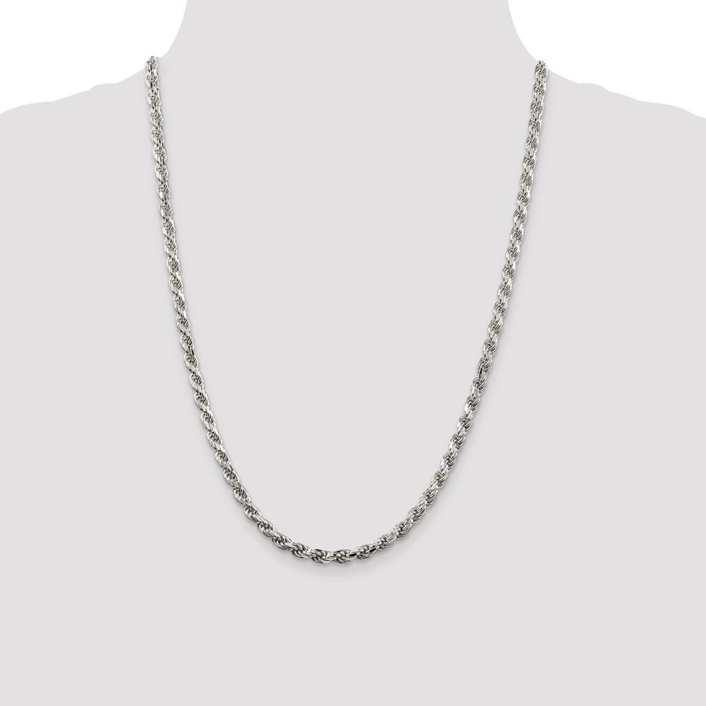 Sterling Silver 4.6mm Diamond-cut Rope Chain (QDC100-24)