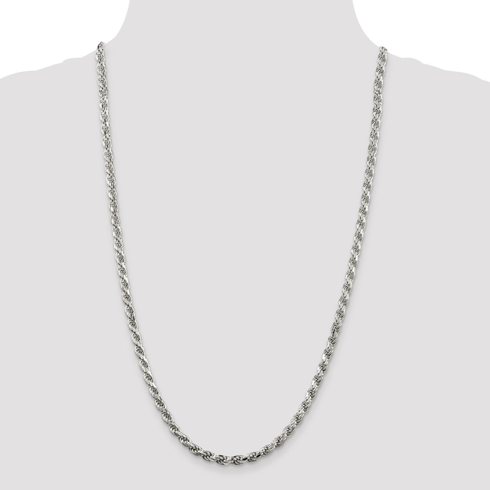 Sterling Silver 4.6mm Diamond-cut Rope Chain (QDC100-28)