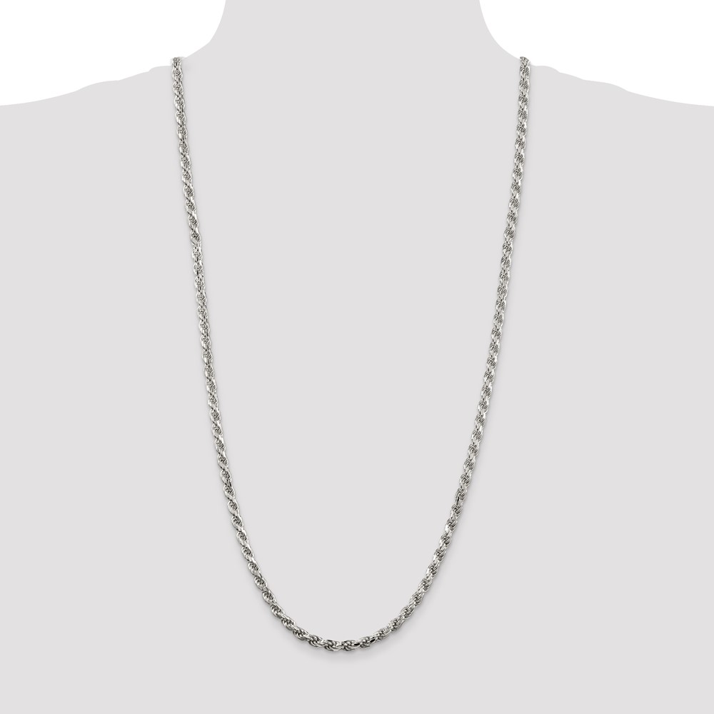 Sterling Silver 4.6mm Diamond-cut Rope Chain (QDC100-30)