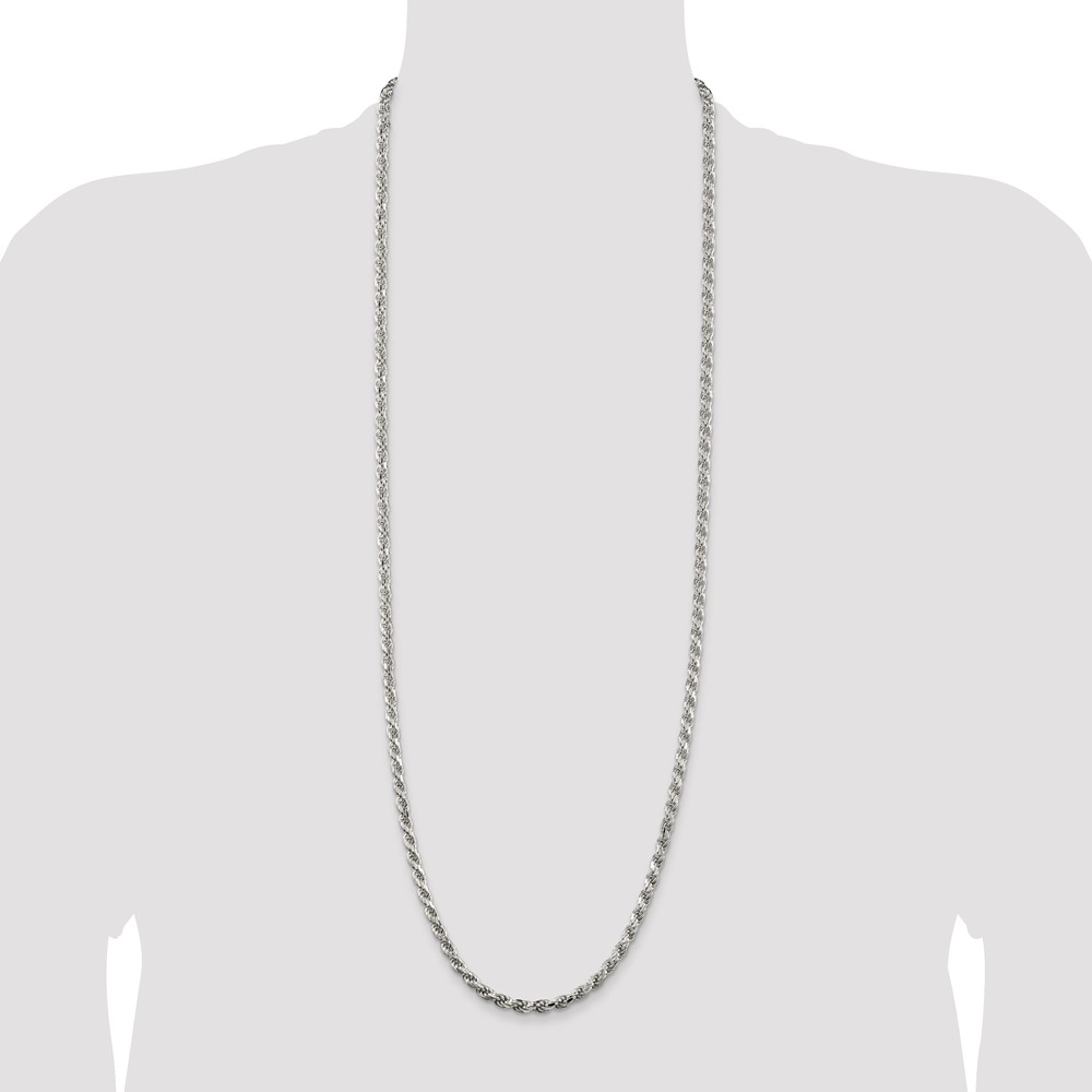 Sterling Silver 4.6mm Diamond-cut Rope Chain (QDC100-36)