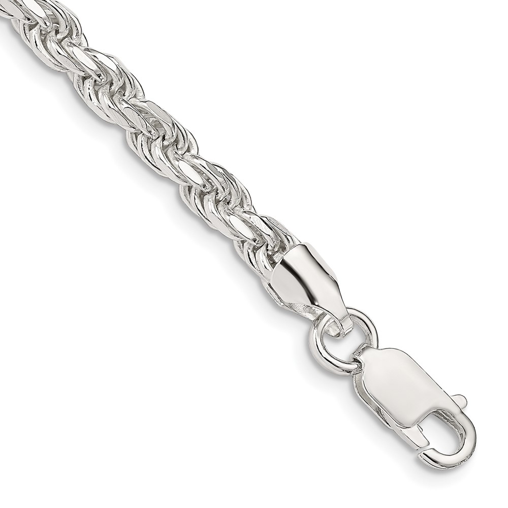Sterling Silver 4.6mm Diamond-cut Rope Chain (QDC100-10)