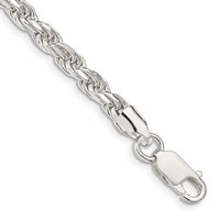 Sterling Silver 4.6mm Diamond-cut Rope Chain view 1