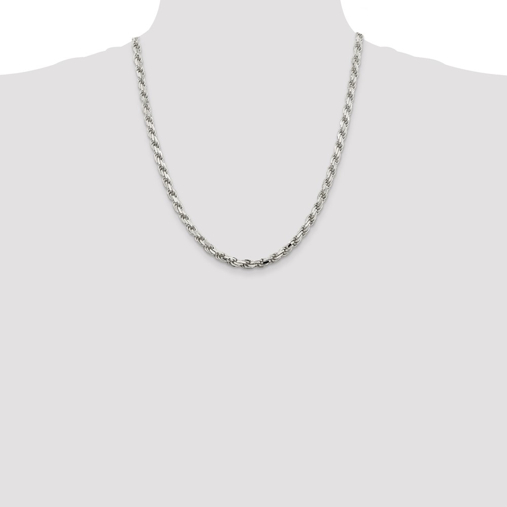 Sterling Silver 5.75mm Diamond-cut Rope Chain (QDC120-22)