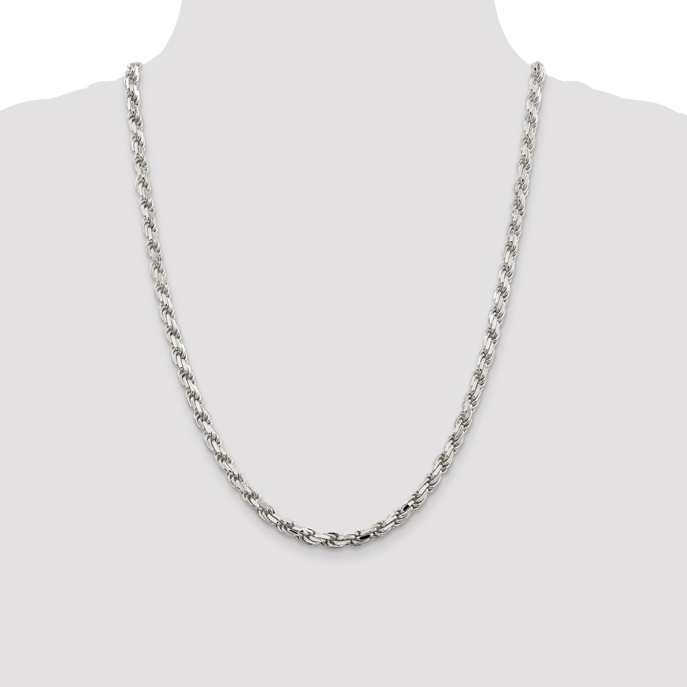 Sterling Silver 5.75mm Diamond-cut Rope Chain (QDC120-24)