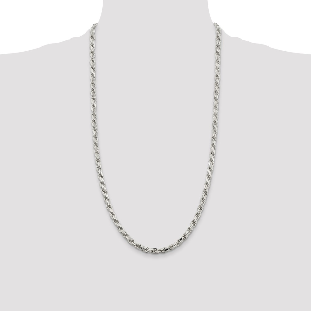 Sterling Silver 5.75mm Diamond-cut Rope Chain (QDC120-28)