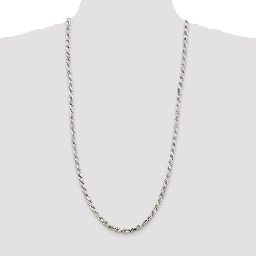 Sterling Silver 5.75mm Diamond-cut Rope Chain (QDC120-30)