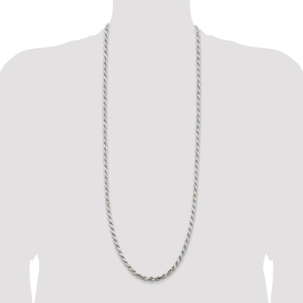 Sterling Silver 5.75mm Diamond-cut Rope Chain (QDC120-36)