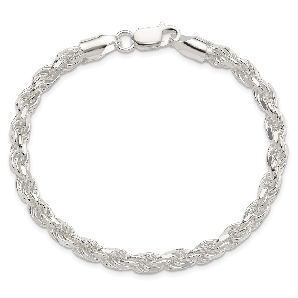 Sterling Silver 5.75mm Diamond-cut Rope Chain (QDC120-9)