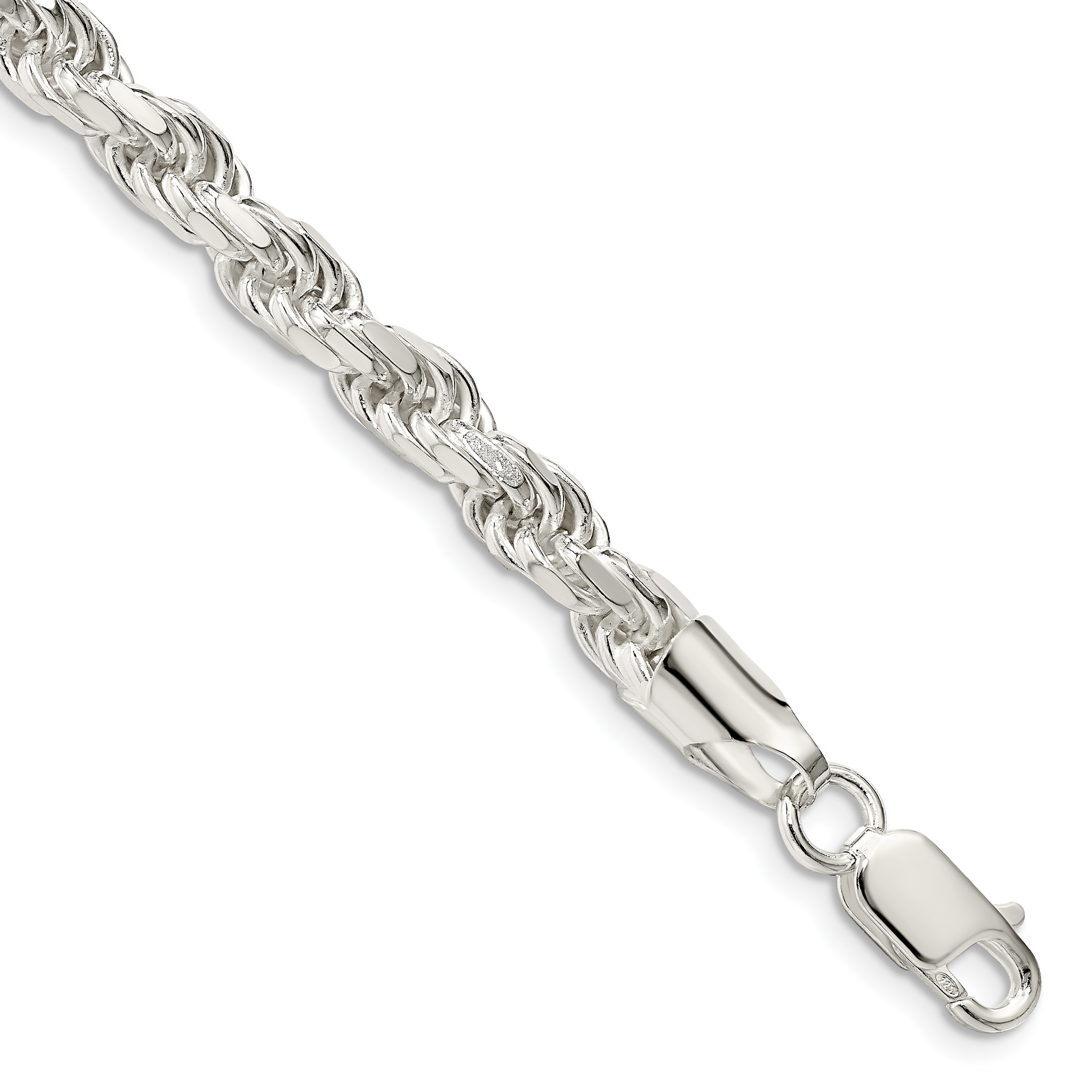 Sterling Silver 5.75mm Diamond-cut Rope Chain (QDC120-8)