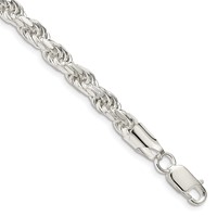 Sterling Silver 5.75mm Diamond-cut Rope Chain view 1