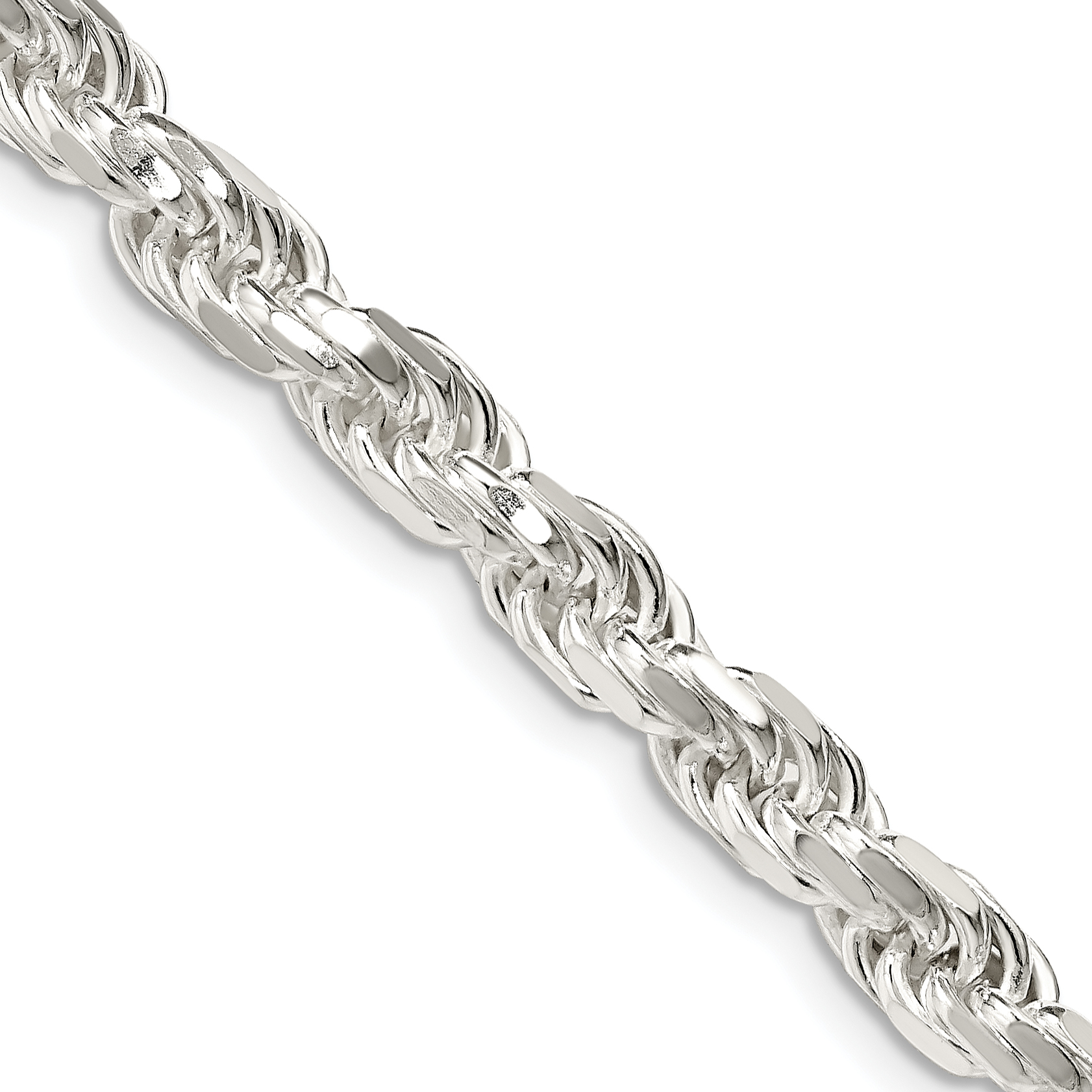 Sterling Silver 5.75mm Diamond-cut Rope Chain (QDC120-20)