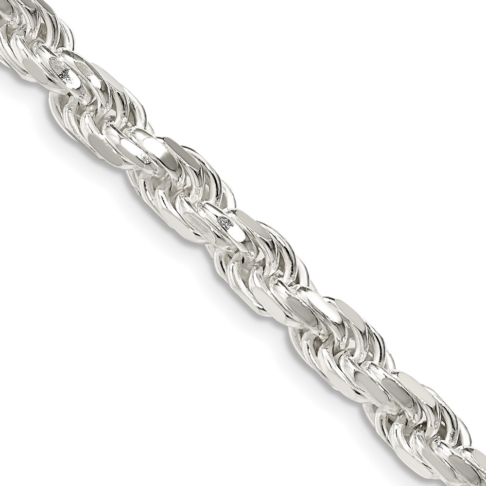 Sterling Silver 5.75mm Diamond-cut Rope Chain (QDC120-20)