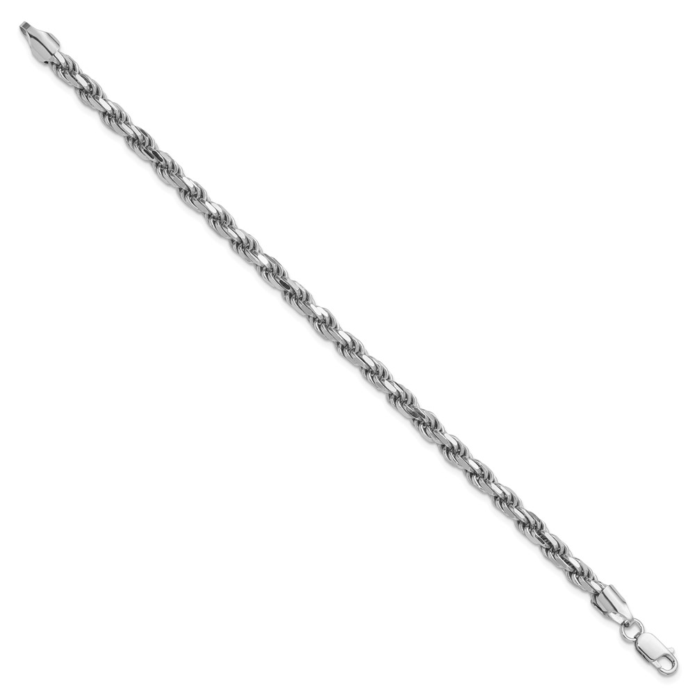 Sterling Silver Rhodium-plated 5.75mm Diamond-cut Rope Chain (QDC120R-10)