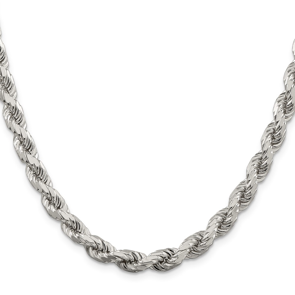 Sterling Silver 6.5mm Diamond-cut Rope Chain (QDC140-36)
