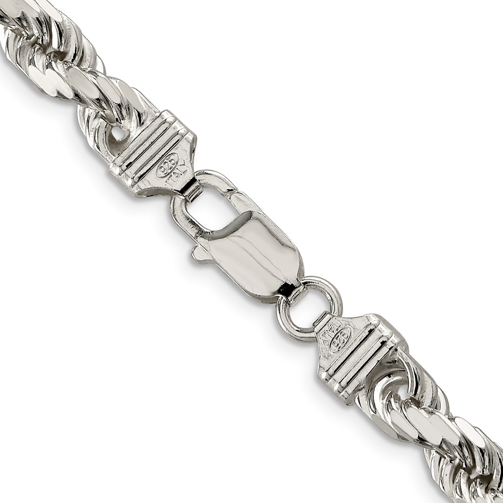 Sterling Silver 6.5mm Diamond-cut Rope Chain (QDC140-36)
