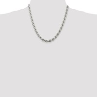 Sterling Silver 6.5mm Diamond-cut Rope Chain view 4