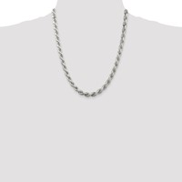 Sterling Silver 6.5mm Diamond-cut Rope Chain view 4