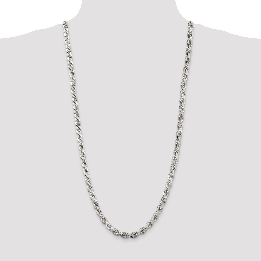 Sterling Silver 6.5mm Diamond-cut Rope Chain (QDC140-30)